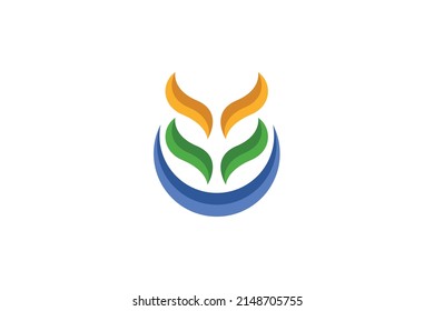 Earth Planet Colored Logo Vector