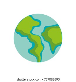 earth planet with continent geography and ocean