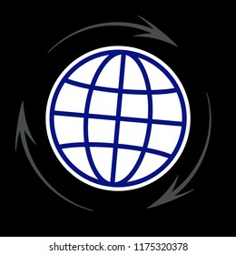Earth Planet Design Vector Icon. Vector illustration