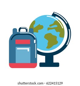 earth planet desk with study bag