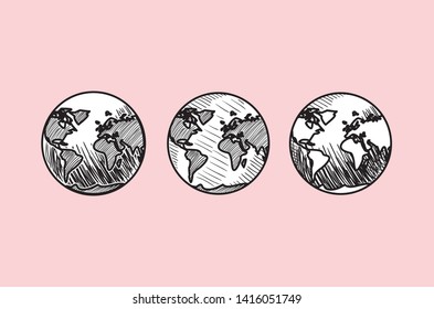 Earth planet draw of solar system design
