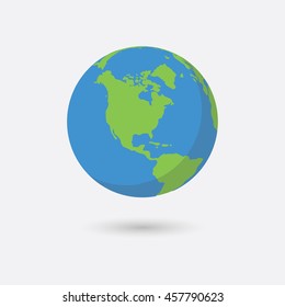 Earth planet. Flat style vector illustration.