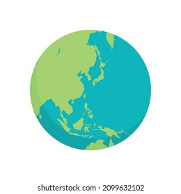 Ilustración del vector plano de la Tierra y el planeta.
