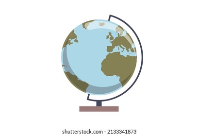 Earth and planet flat vector illustration.