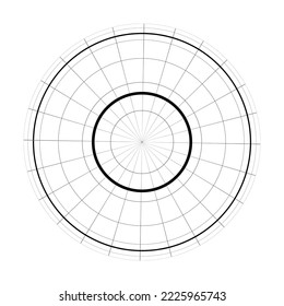 Earth planet globe grid of meridians and parallels, or latitude and longitude. Thick marked Equator, Tropic of Capricorn, Tropic of Cancer, Arctic Circle and Antarctic Circle. Vector illustration