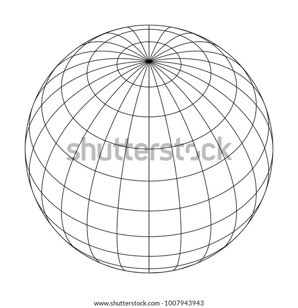 子午線と緯線 または緯度と経度の地球地球儀のグリッド 3dベクターイラスト のベクター画像素材 ロイヤリティフリー