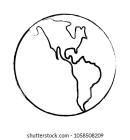earth planet globe icon 