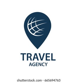 earth planet globe logo for travel agency