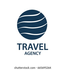 earth planet globe logo for travel agency