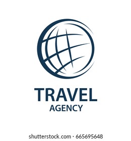 earth planet globe logo for travel agency