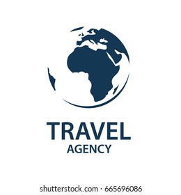 Earth Planet Globe Logo For Travel Agency
