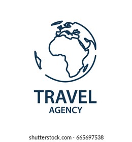 Earth Planet Globe Logo For Travel Agency