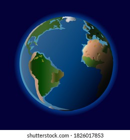 planeta Tierra. El mundo. Vista desde el espacio en nuestro planeta