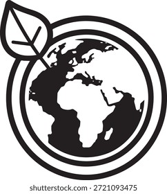 Planeta da Terra com folha verde. Ecologia global conceito de desenvolvimento sustentável. A conservação do ambiente natural.