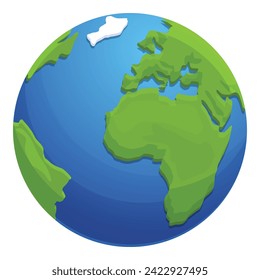 Earth planet grid icon cartoon vector. Connect asia. International service