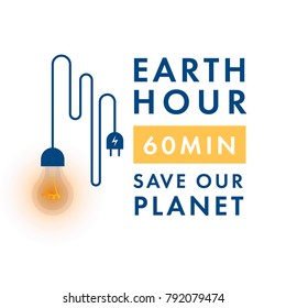 Earth planet . Earth Hour.  Save our planet. Flat design vector illustration for web banner, web and mobile, infographics. Vector