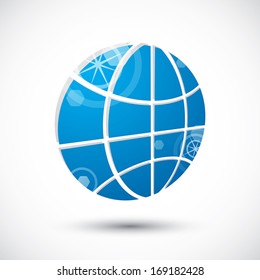 Earth planet icon , abstract icon, 3d vector symbol