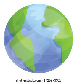 Earth planet icon. Cartoon of earth planet vector icon for web design isolated on white background