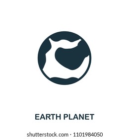 Earth Planet icon. Flat style icon design. UI. Illustration of earth planet icon. Pictogram isolated on white. Ready to use in web design, apps, software, print.