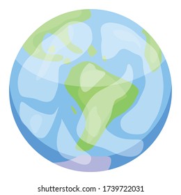 Earth planet icon. Isometric of earth planet vector icon for web design isolated on white background