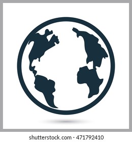 Earth planet icon on the background