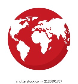 earth planet icon on white background