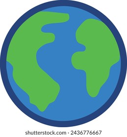 Earth planet icon on white background, flat style. Vector illustration.