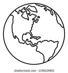 Earth planet icon. Outline illustration of earth planet vector icon for web design isolated on white background