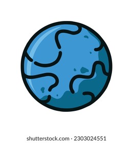 Earth planet icon. Outline earth planet icon for web design isolated on white background