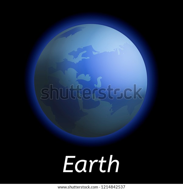 Earth planet icon. Realistic illustration of\
earth planet vector icon for web\
design