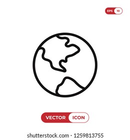Earth planet icon vector
