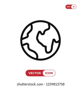 Earth planet icon vector