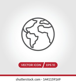 Earth Planet Icon Vector. Simple Earth Planet Sign In Modern Design Style For Web Site And Mobile App. EPS10