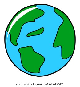 earth planet illustration hand drawn isolated vector