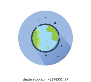 Earth Planet Illustration Vector Modern Icon