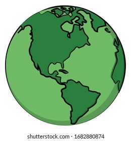 Earth planet image over a white background - Vector illustration
