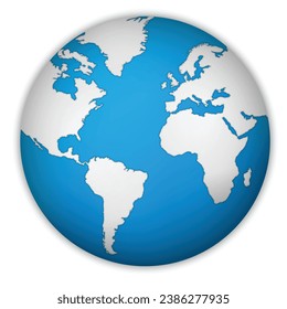 Earth planet isolated on white background. Graphic vector