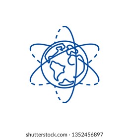 Earth planet line icon concept. Earth planet flat  vector symbol, sign, outline illustration.