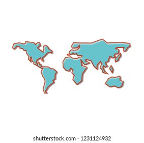 earth planet map icon