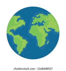 icono del mapa del planeta tierra aislado