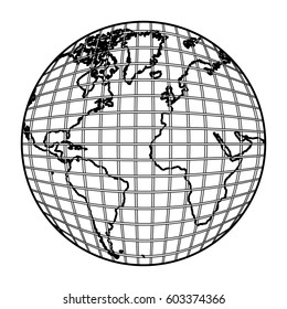 earth planet map icon, vector illustration design