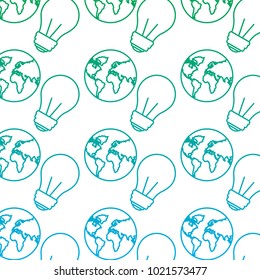 earth planet map and light bulb conservation wallpaper image