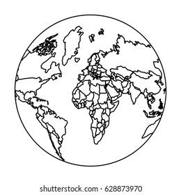 earth planet with maps