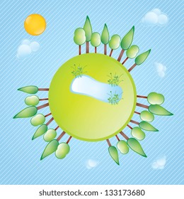 Earth, planet and nature icons colorful concepts. Vector illustration
