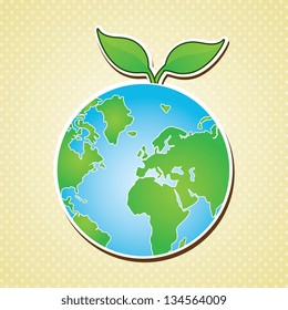 Earth, planet and nature icons colorful concepts. Vector illustration