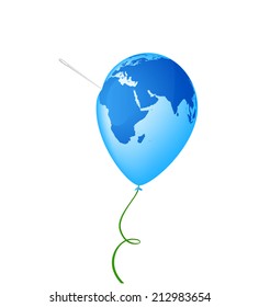 Earth planet with a needle in it