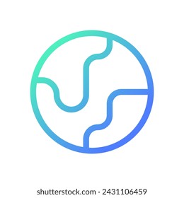 Earth Planet Pixel Perfect Gradient Linear UI-Symbol. Website der Wirtschaft. Suche nach einem Ort auf der Weltkarte. Linienfarbe-Symbol für die Benutzeroberfläche. Piktogramm im modernen Stil. Vektorisolierte Konturdarstellung