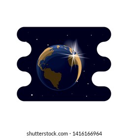 earth planet scene space vector ilustration