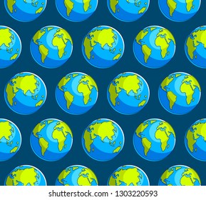 Earth planet seamless background, backdrop for ecological eco preservation website, vector wallpaper or web site background.