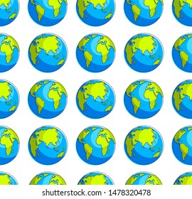 Earth planet seamless background, backdrop for ecological eco preservation website, vector wallpaper or web site background.